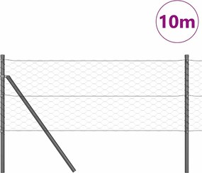 vidaXL Στύλος Περιφράξεων Γκρι 10 x 0,6 m (50 mm πλέγμα)