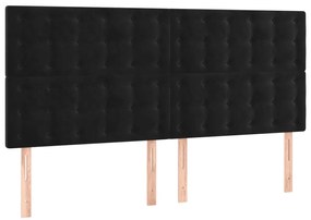 vidaXL Κεφαλάρι Κρεβατιού LED Μαύρο 160x5x118/128 εκ. Βελούδινο