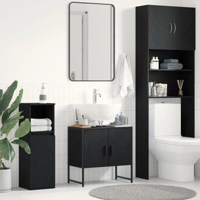 vidaXL Ντουλάπι Νιπτήρα Μαύρης Δρυός 60x33x60 εκ. Επεξεργασμένο Ξύλο