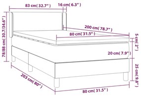 ΚΡΕΒΑΤΙ BOXSPRING ΜΕ ΣΤΡΩΜΑ TAUPE 80X200 ΕΚ. ΥΦΑΣΜΑΤΙΝΟ 3129589