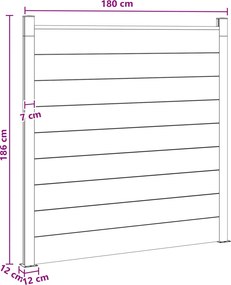 vidaXL Σετ Φράχτη 180 x 186 cm WPC και Αλουμίνιο Γκρι