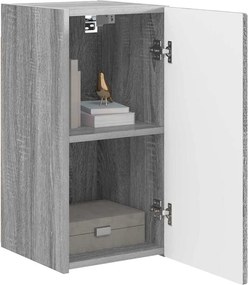 vidaXL Ντουλάπι Τηλεόρασης Τοίχου 2 pcs Γκρίζο Σονομα