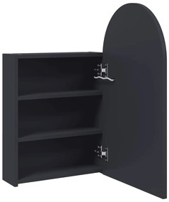 vidaXL Καθρέφτης Μπάνιου με Ντουλάπι &amp; LED Αψίδα Γκρι 42x13x70 εκ.