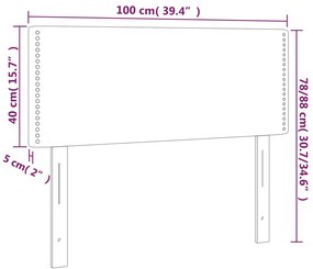 vidaXL Κεφαλάρι Κρεβατιού LED Λευκό 100x5x78/88 εκ. Συνθετ. Δέρμα