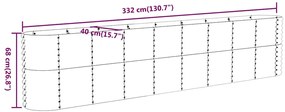 vidaXL Ζαρντινιέρα Ανθρακί 332x40x68 εκ Γαλβανισμένος χάλυβας