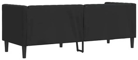 vidaXL Καναπές Chesterfield Μαύρο 194 x 74.5 x 70.5 εκ. Τεχνητό δέρμα