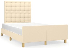 vidaXL Σκελετός Κρεβατιού Χωρίς Στρώμα Κρεμ 120x200 εκ. Υφασμάτινο
