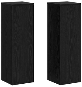 vidaXL Βάση φυτών 2 pcs Μαύρη δρυς 25 x 25 x 80 cm Επεξεργασμένο ξύλο