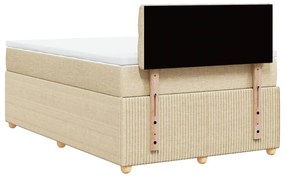 vidaXL Κρεβάτι Boxspring με Στρώμα Κρεμ 120x200 εκ. Υφασμάτινο