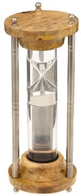 Διακοσμητική κλεψύδρα Rana Atmosphera με ξύλινη βάση και διαστάσεις 9.5x9.5x25cm