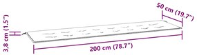 Μαξιλάρι Πάγκου Κήπου Μαύρο 200x50x4 εκ. Ύφασμα Oxford 47613