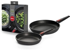 Τηγάνια (Σετ 2Τμχ) Αντικολλητικά Titanium Nowo NB-NTI-SET-0002 24-28cm Black Woll Αλουμίνιο