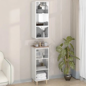 vidaXL Ντουλάπι Γυαλιστερό Λευκό 34,5x32,5x180 εκ. Επεξεργασμένο Ξύλο