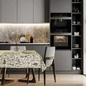 Τραπεζομάντηλο 0721 Creame-Black Das Home 140Χ180 Cotton-Polyester