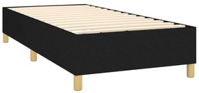 vidaXL Κρεβάτι Boxspring με Στρώμα &amp; LED Μαύρο 90x200 εκ. Υφασμάτινο