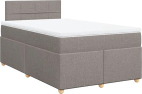 vidaXL Κρεβάτι Boxspring με Στρώμα Taupe 120x190 εκ. Υφασμάτινο