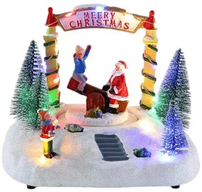 Χριστουγεννιάτικο Διακοσμητικό Επιτραπέζιο Παιχνίδι Τραμπάλα με Φωτισμό, H517AB