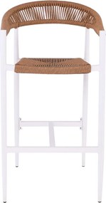 MADY Σκαμπό Bar, ALU Άσπρο, Rope Wicker Φυσικό   1τμχ