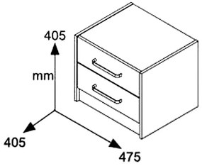 Σετ Κρεβατοκάμαρας Olympus Castillo Toro με Κρεβάτι 120x200εκ Σετ 3τεμ 125x205x80 εκ.