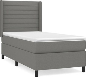 vidaXL Κρεβάτι Boxspring με Στρώμα Σκούρο Γκρι 80x200 εκ. Υφασμάτινο