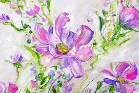 Εικόνα ζωγραφισμένα καλοκαιρινά λουλούδια - 90x60