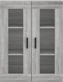 vidaXL Ντουλάπι Γκρι Sonoma 69,5 x 34 x 180 εκ. Επεξεργασμένο Ξύλο