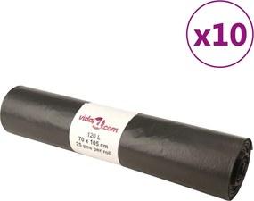 vidaXL Σακούλες Απορριμμάτων 250 τεμ. Μαύρες 120 Λ.