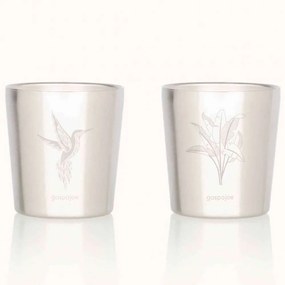 Φλυτζάνια Espresso Arty Banana/Hummingbird (Σετ 2Τμχ) GSJASET5 7x7cm 180ml Inox Gaspajoe Stainless Steel