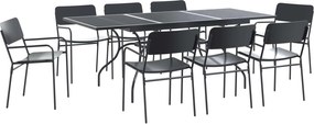 vidaXL Σέτ φαγητού για κήπο 9 pcs Ανθρακί Ατσάλι