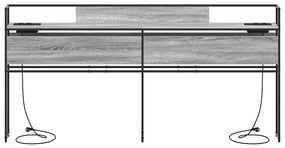 vidaXL Κεφαλάρι Αποθήκης Γκρι sonoma 180 cm Επεξεργασμένο ξύλο