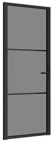 Εσωτερική Πόρτα 83x201,5 εκ. Μαύρη ESG Γυαλί και Αλουμίνιο - Μαύρο