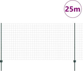 vidaXL Περίφραξη Euro με Στήλη 25 x 1,2 μ PVC-Επικαλυμμένο Ατσάλι