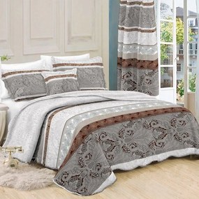 Κουβερλί Σετ 2τμχ Grey-Brown 328 Dim Μονό 160x220cm 100% Cotton Percale