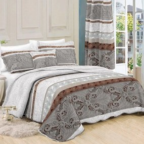 Κουβερλί Σετ 2τμχ Grey-Brown 328 Dim Single 160x220cm 100% Βαμβακερό Περκάλι