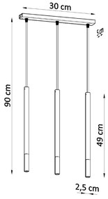 Sollux Κρεμαστό φωτιστικό Mozaica 3,ατσάλι,3xG9/12w,μαύρο,χρωμίου