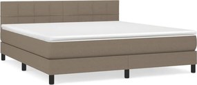 vidaXL Κρεβάτι Boxspring με Στρώμα Taupe 180x200 εκ. Υφασμάτινο