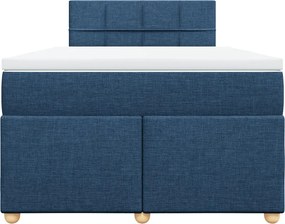 vidaXL Κρεβάτι Boxspring με Στρώμα Μπλε 120x190 εκ. Υφασμάτινο