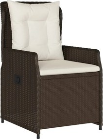 vidaXL Καρέκλες Κήπου Ανακλινόμενες 2 τεμ. Καφέ Συνθ. Ρατάν