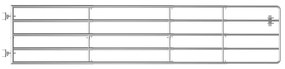 vidaXL Πόρτα Αγροκτήματος με 5 Μπάρες Ασημί (150-400)x90 εκ. Ατσάλινη