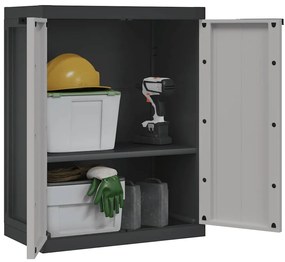 vidaXL Ντουλάπι Αποθ. Εξ. Χώρου Γκρι/Μαύρο 65x37x85 εκ. Πολυπροπυλένιο