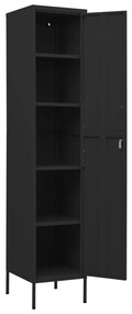 Φοριαμός Μαύρος 35 x 46 x 180 εκ. από Ατσάλι - Μαύρο