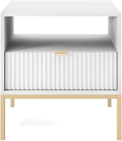 Κομοδίνο Nova Λευκό +χρυσό 54x56x39cm