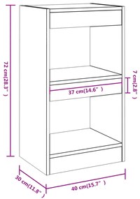 Βιβλιοθήκη/Διαχωριστικό Χώρου Μαύρο 40 x 30 x 72 εκ. - Μαύρο