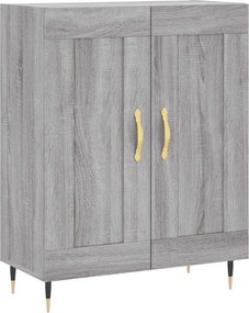 vidaXL Ντουλάπι Γκρι Sonoma 69,5 x 34 x 180 εκ. Επεξεργασμένο Ξύλο