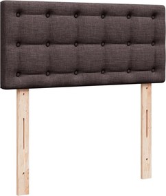 vidaXL Κρεβάτι Boxspring με Στρώμα Σκούρο Καφέ 90x190 εκ. Υφασμάτινο