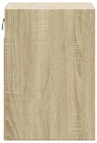 vidaXL Κομοδίνα Επιτοίχια με Φώτα LED 2 τεμ. Sonoma Δρυς