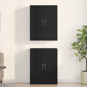 vidaXL Επιτοίχιο ντουλάπι 2 pcs Μαύρη δρυς 69.5 x 34 x 90 εκ.