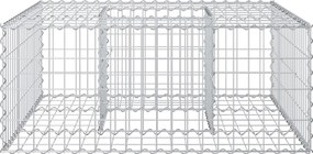 vidaXL Ανασηκωμένο κρεβάτι gabion Ασημί