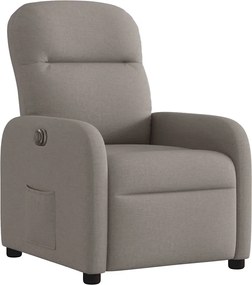vidaXL Πολυθρόνα Ανακλινόμενη Ηλεκτρική Taupe Υφασμάτινη