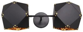 Απλίκα Φωτιστικό Τοίχου WELLES Replica Μαύρο-Χρυσό 00795 Globostar-795-Μαύρο-Χρυσό 00795